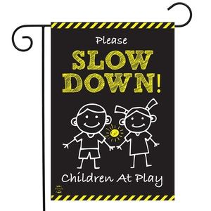 NWT Briarwood Lane Please Slow Down Children at Play Garden Flag